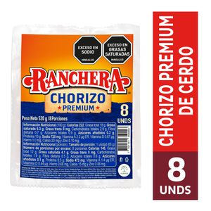 Chorizo Ranchera Premium 520 G X8 Unds