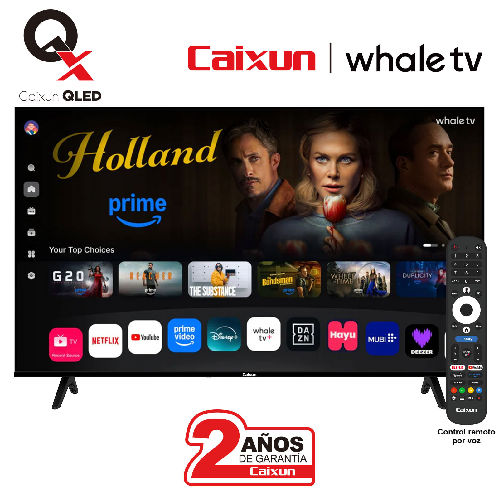 Televisor Caixun 55 Pulgadas Qled UHD WHALEOS Tv C55Kaugq