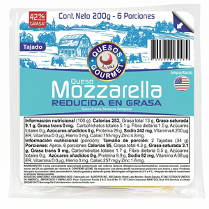 Queso Mozzarella Reducido Grasa Iqj Tajado 200 g