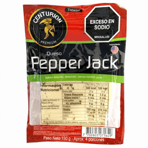 Queso CENTURION Pepper Jack Tajado (150 gr)