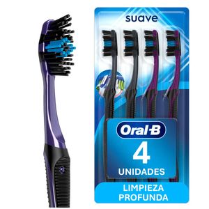Cepillo de Dientes Oral-B 5 Acciones Cerdas Suaves con carbón 4 Und