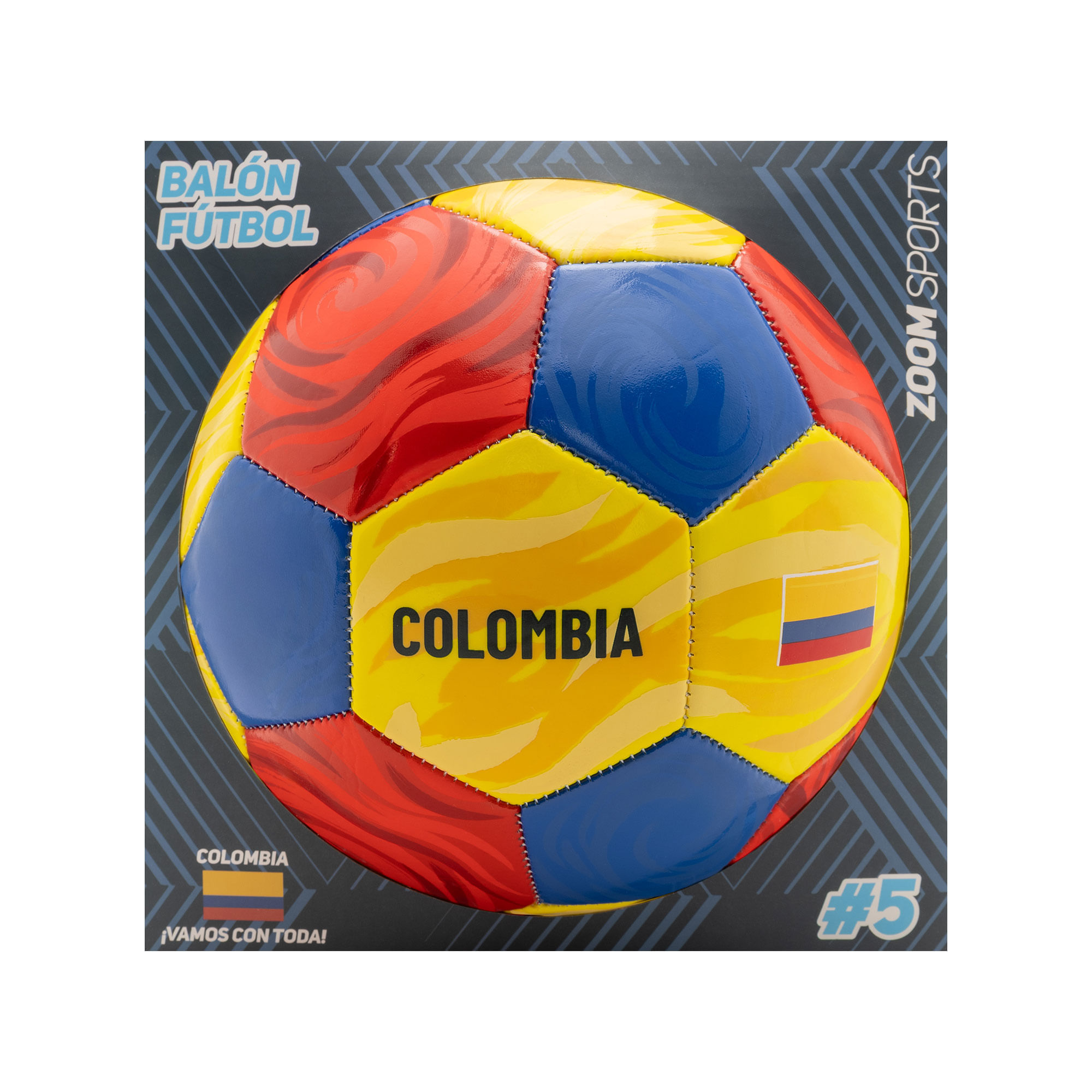 Imagen de Balon Futbol Zoom #5 Caja Colombia Paneles Tricolor