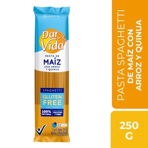 Pasta DAR VIDA spaghetti de maíz arroz y quinua (250 gr)