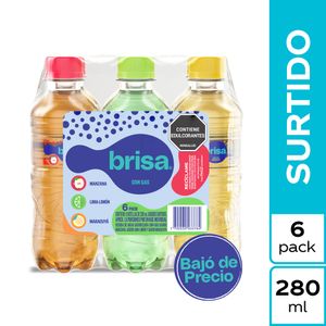 Agua con gas BRISA saborizada surtida x6und (6 UNIDAD)