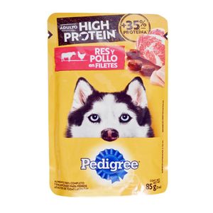 Alimento Perro Pedigree Húmedo High Protein Carne Pollo 85 G