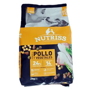 Comida para perros NUTRISS adultos pollo y vegetales (2000 gr)