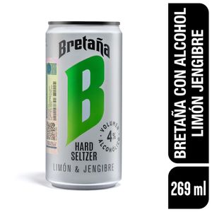 Coctel BRETANA lata hard seltzer limón jengibre (269 ml)