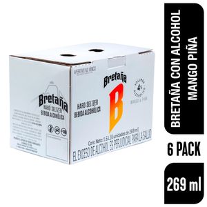 Sixpack Bretaña con alcohol sabor Mango Piña