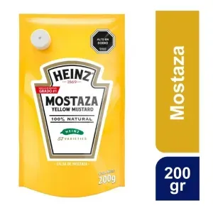 Mostaza HEINZ amarilla regular doy pack (200 gr)