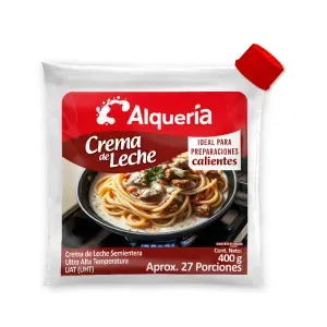 Crema de leche ALQUERIA ideal para preparaciones calientes (400 gr)
