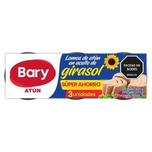 Lomitos de atún BARY pack en aceite de girasol (273 gr)