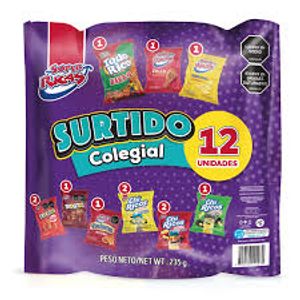 Pasabocas SUPER RICAS surtido colegial x12 und (235 gr)