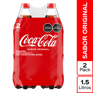 Gaseosa Coca Cola Original 1,5 Lt X 2 Unds