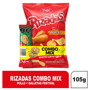 Papa Rizadas Pollo 105g + galleta Festival x50g