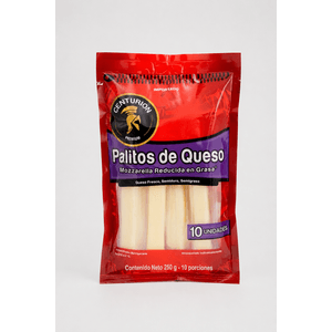 Queso mozzarella CENTURION palitos x10und (250 gr)