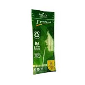 Pitillo Festival Papel Biodegradable 24 Cm X40 Unds