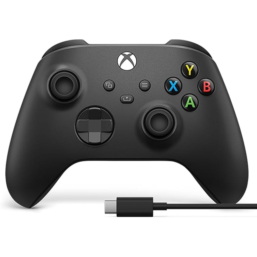 Control Xbox Wireless Carbon Black con Cable Usb-c para PC y Consola