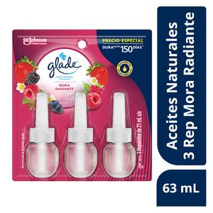 Ambientador Glade Aceites Naturales Mora Radiante Repuesto x3 21ml