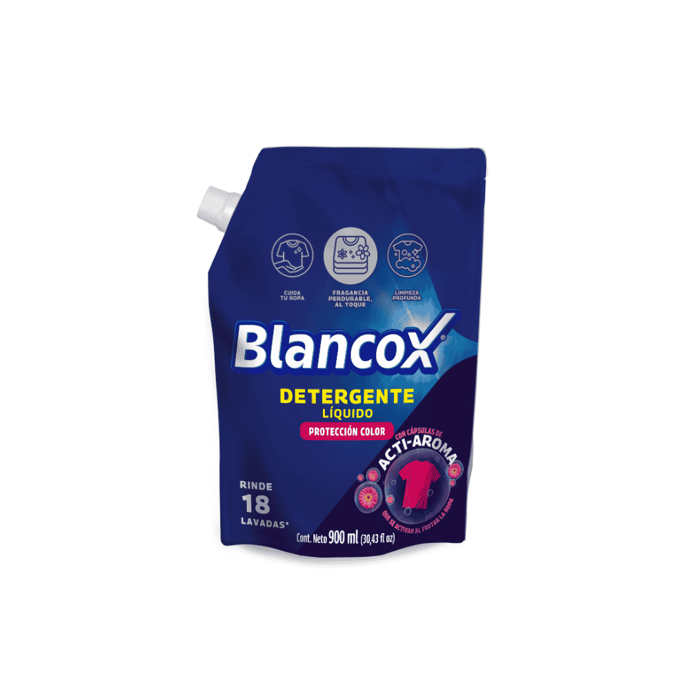 Imagen de Detergente Líquido Blancox DoyPack 900 Ml DETERG LIQ BLANCOX ANTIBAC D/PACK 900