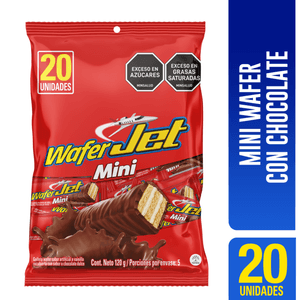 Galletas JET mini wafer con chocolate (20 und)