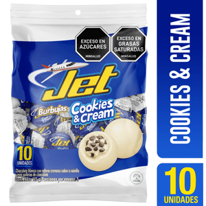 Chocolate Jet Burbuja Cookies&Cream 10Und 115g