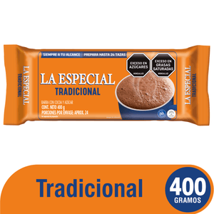 Chocolate en barra LA ESPECIAL tradicional con cocoa y azúcar (400 gr)