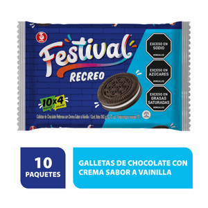 Galletas FESTIVAL recreo con crema sabor a vainilla (360 gr)