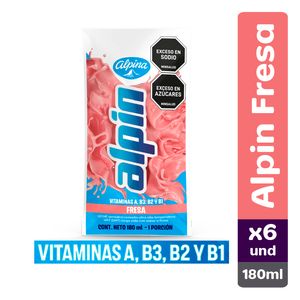 Alpin Fresa Bolsa 180ml x6
