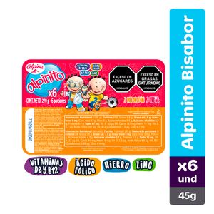 Alpinito fresa melocoton 45g x6