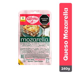 Queso alpina mozarella tajado 240 g