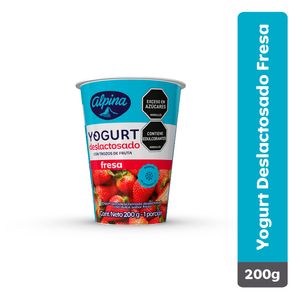 Yogur alpina deslactosado fresa 200 g