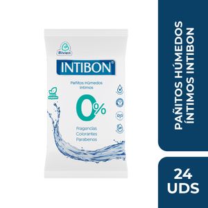Pañitos húmedos INTIBON íntimos 0% fragancias y colorantes (24 und)