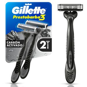 Cuchilla de afeitar GILLETTE prestobarba 3 carbono (2 und)