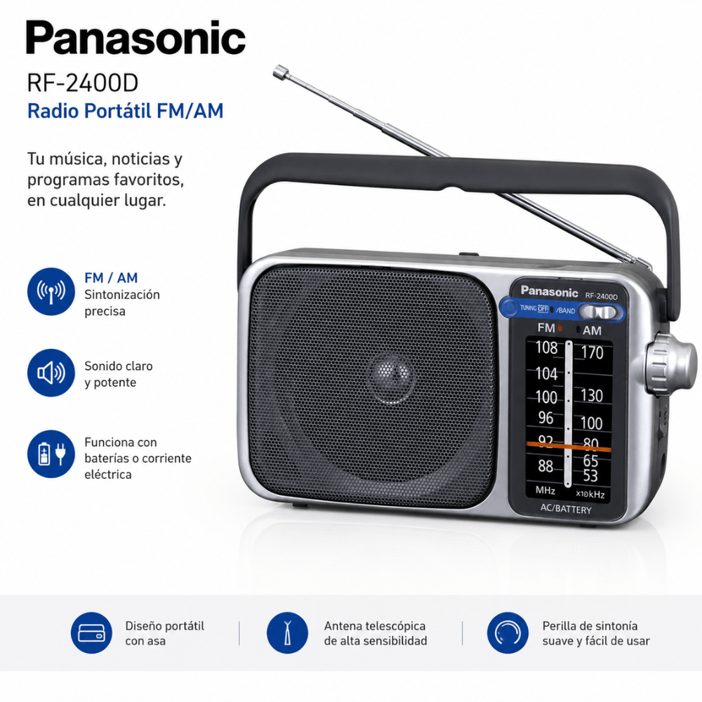Imagen de Radio Portátil Panasonic RF-2400D AM/FM Corriente/Pilas