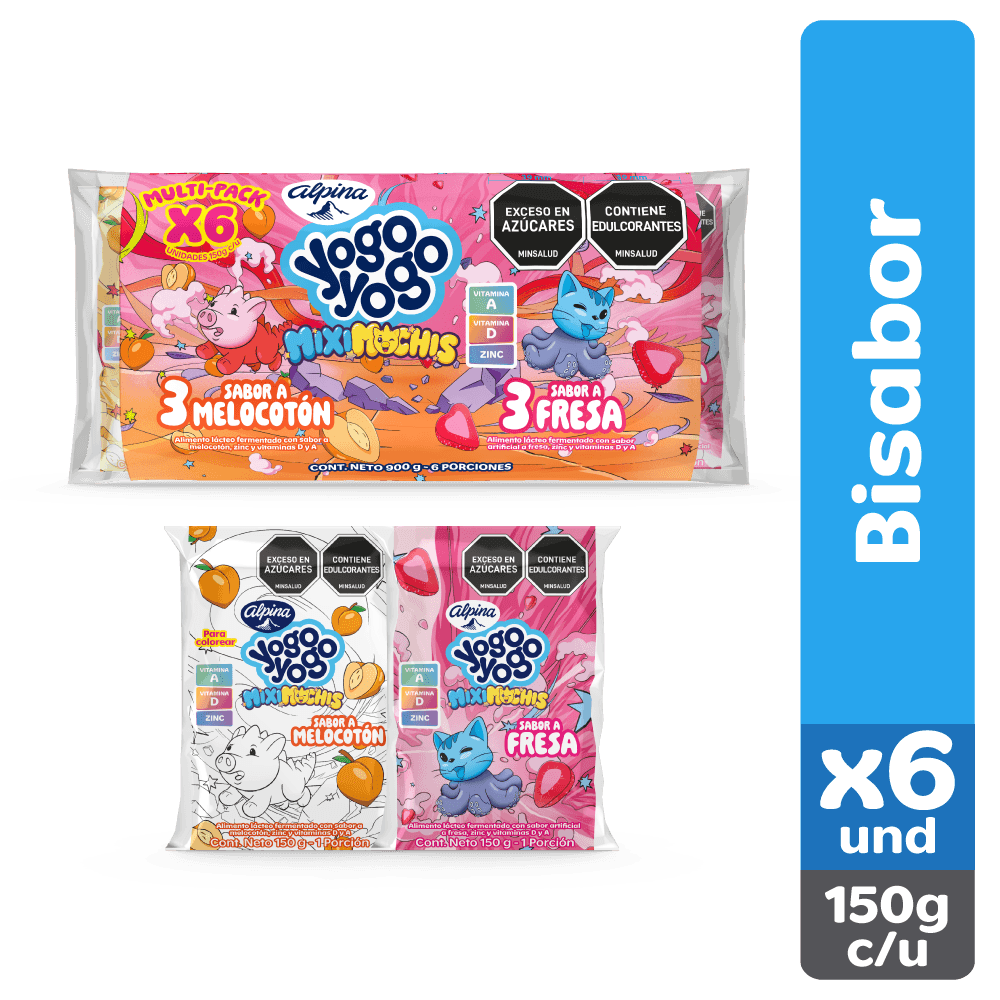 Imagen de Yogo yogo multiempaque bs 150g x6 med ALIM LACT YOGO YOGO M/PAC BS 150g X6 MED