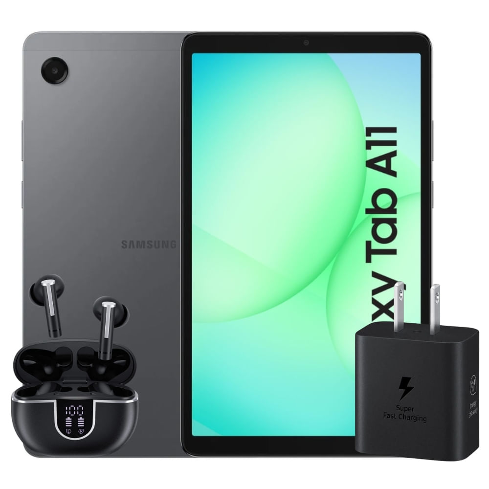 Tablet Samsung Galaxy Tab A11 Wi-Fi 8.7” 128GB/8GB + Audífonos Inalámbricos X-KIM + Cargad