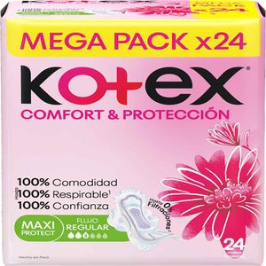 Toallas femeninas KOTEX comfort y protección (24 und)