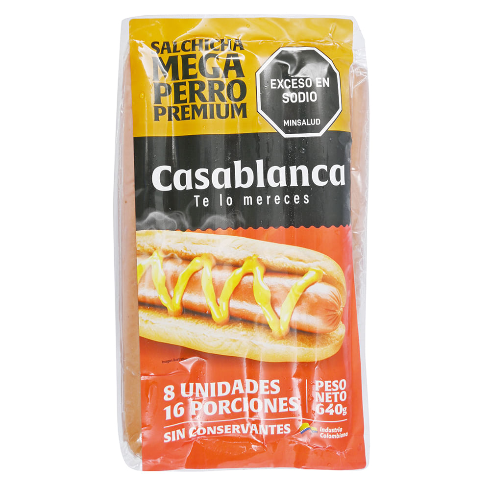 Imagen de SALCHICHA CASABLANCA MEGAPERRO 640G