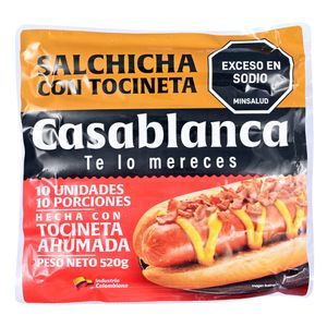 Salchicha Casablanca Tocineta x 520 g