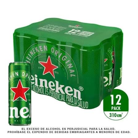 Imagen de CERVEZA HEINEKEN LATA 310ML PAG11 LLEV12