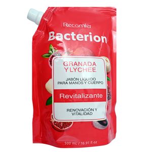 Jabon Bacterion Liquido Granada Y Lychee Doypack x 500 ml