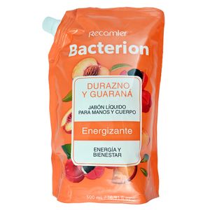 Jabon Bacterion Liquido Durazno Y Guarana Doypack x 500 ml