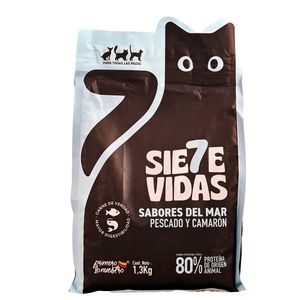 Comida para gatos 7 VIDAS pescado y camarón (1300 gr)