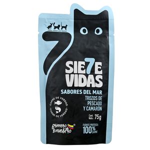 Comida para gatos 7 VIDAS pescado y camarón (75 gr)