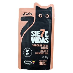 Comida para gatos 7 VIDAS cordero y pavo (75 gr)