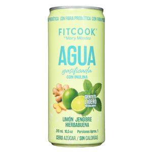 Agua FITCOOK Gasificada Sabor Limon Jengibr (310 ml)