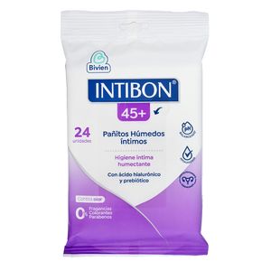 Pañitos Húmedos Intibon Humectante Para Mujer 45+ Paquete x 24 und