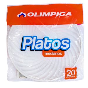 Plato Olimpica Mediano X20 Unds