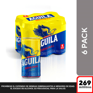 Cerveza AGUILA lata original six pack (1614 ml)