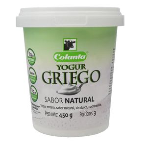 Yogurt griego COLANTA sabor natural cuchareable (450 gr)